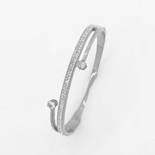 Load image into Gallery viewer, Silver Crossover Crystal Bangle (VIP52)
