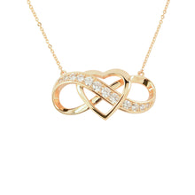 Load image into Gallery viewer, Rose Gold Crystal Infinity Heart Pendant (VIP 48R)