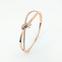 Load image into Gallery viewer, Rose Crystal Knot Bangle (VIP60R)
