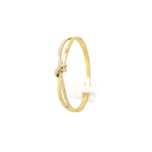 Load image into Gallery viewer, Gold Crystal Knot Bangle (VIP 60G)