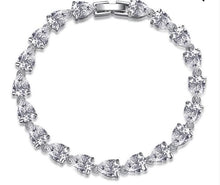 Load image into Gallery viewer, Pear shaped crystal stone tennis bracelet (VIP12)