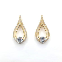 Load image into Gallery viewer, Gold plated crystal Teardrop Earrings (VIP54G)