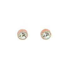 Load image into Gallery viewer, Rose Gold Crystal Raised Stud Earrings (VIP 26R)