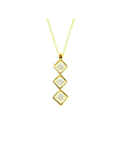 Load image into Gallery viewer, Gold Crystal Triple Drop Pendant (VIP 37G)