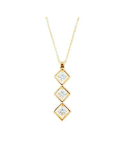 Load image into Gallery viewer, Rose Gold Crystal Triple Drop Pendant ( VIP 37R)