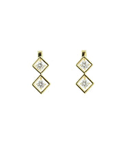 Load image into Gallery viewer, Gold plated Crystal Double Drop Earrings (VIP 38G)