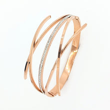 Load image into Gallery viewer, Rose Gold Crystal Multi Layer Bangle (VIP 57R)