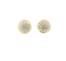 Load image into Gallery viewer, Rose Gold Pave' Crystal Button Stud Earrings ( Vip 29R)