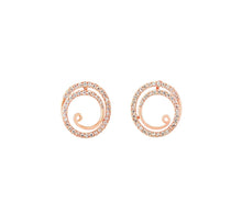 Load image into Gallery viewer, Rose Crystal Swirl Stud Earrings (VIP 2R)