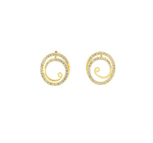 Load image into Gallery viewer, Gold Crystal Swirl Stud Earrings ( VIP 2G)