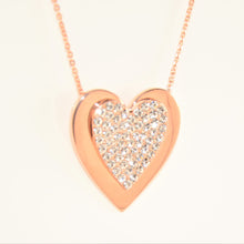 Load image into Gallery viewer, Rose Gold Crystal Onset Heart Necklace (Vip 3R)