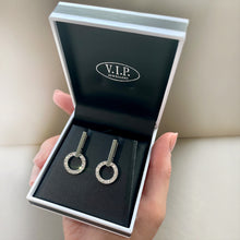 Load image into Gallery viewer, Crystal Drop Circle Stud Earrings ( VIP 78)
