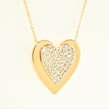 Load image into Gallery viewer, Gold Crystal Onset Heart Necklace (VIP 3G)