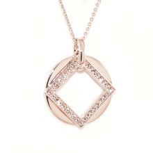 Load image into Gallery viewer, Rose Gold Onset Square Crystal Necklace (Vip 4R)