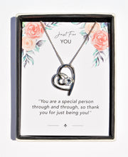 Load image into Gallery viewer, Just For You Sentiment Heart Necklace