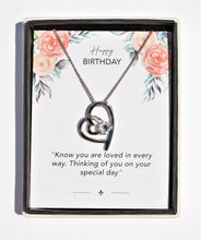 Load image into Gallery viewer, Happy Birthday Sentiment Heart Necklace
