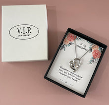 Load image into Gallery viewer, Daughter Sentiment Heart Necklace