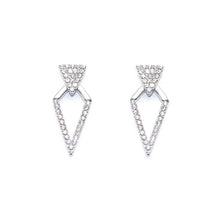 Load image into Gallery viewer, Silver Crystal Diamond Design Earrings (VIP 8)