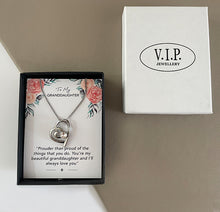 Load image into Gallery viewer, Granddaughter Sentiment Heart Necklace