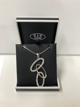 Load image into Gallery viewer, Triple Crystal Interlinked Loop Necklace (VIP 39)