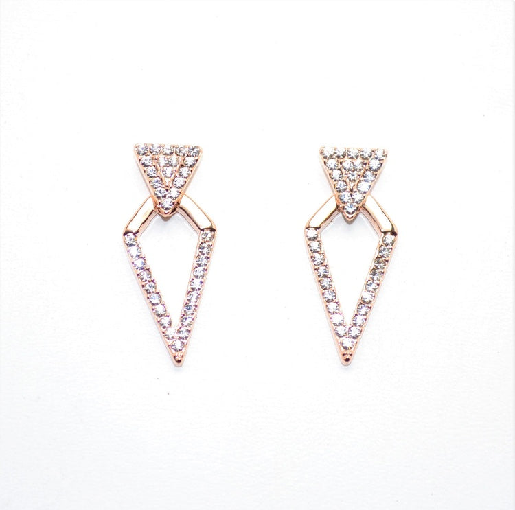 Gold Crystal Diamond Design Earrings (VIP 8G)