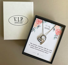 Load image into Gallery viewer, Sister Sentiment Heart Necklace
