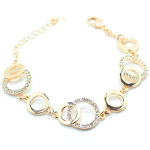 Load image into Gallery viewer, Gold Crystal Multi Circle Bracelet (VIP 17G)
