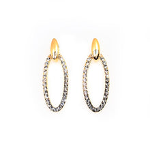 Load image into Gallery viewer, Gold Crystal Oval Drop Earrings (VIP 22G)