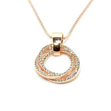 Load image into Gallery viewer, Rose Gold Crystal Interlinked Circle Necklace (VIP 7R)