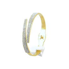 Load image into Gallery viewer, Gold plated Crystal  Overlap Bangle ( VIP 59G)
