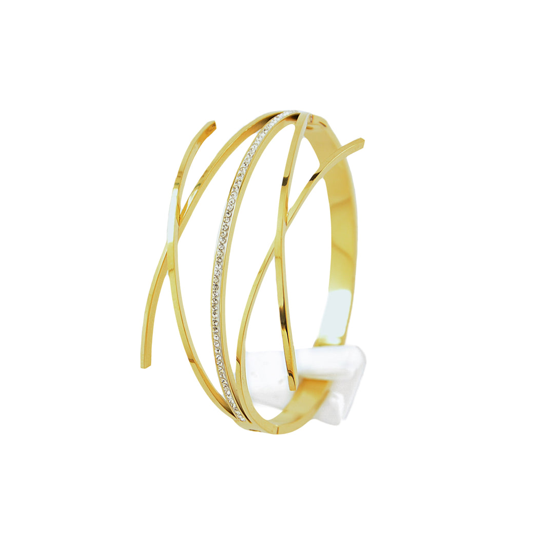 Gold Crystal Multi Layer Bangle ( VIP 57G)