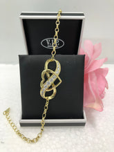 Load image into Gallery viewer, Gold plated Crystal Heart Infinity Bracelet (VIP49G)
