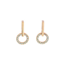 Load image into Gallery viewer, Gold Crystal Drop Circle Stud Earrings ( VIP 78G)
