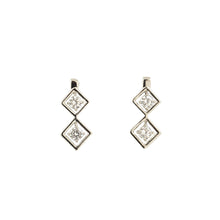 Load image into Gallery viewer, Crystal Double Square Drop Earring (VIP38)
