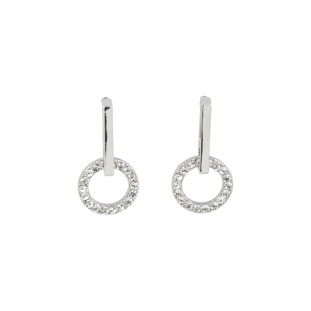 Crystal Drop Circle Stud Earrings ( VIP 78)