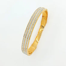 Load image into Gallery viewer, Gold Triple Line Crystal Bangle(VIP84G)
