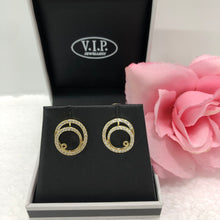 Load image into Gallery viewer, Gold Crystal Swirl Stud Earrings ( VIP 2G)
