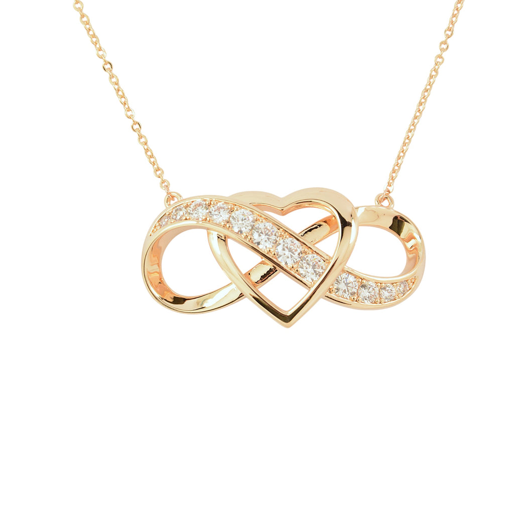 Rose Gold Crystal Infinity Heart Pendant (VIP 48R)