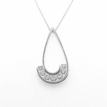 Load image into Gallery viewer, Rhodium silver plated zirconia Scoop Necklace (VIP 55)
