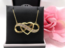 Load image into Gallery viewer, Gold plated Crystal Infinity Heart Pendant. (VIP 48G)

