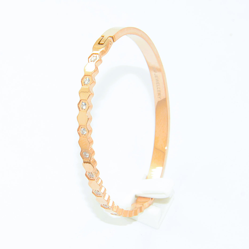 Rose Gold Honeycomb Bangle (VIP65R)
