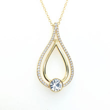 Load image into Gallery viewer, Gold plated crystal Teardrop Necklace (VIP53G)
