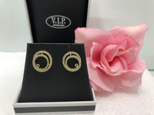 Load image into Gallery viewer, Gold Crystal Swirl Stud Earrings ( VIP 2G)
