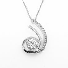 Load image into Gallery viewer, Rhodium plated cubic zirconia Swirl Necklace (VIP64)
