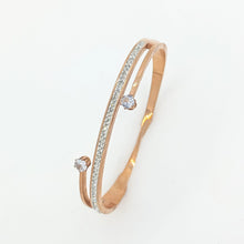 Load image into Gallery viewer, Crossover Gold Crystal Bangle (VIP52G)

