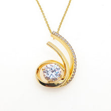 Load image into Gallery viewer, Gold plated cubic zirconia swirl necklace ( VIP64G)

