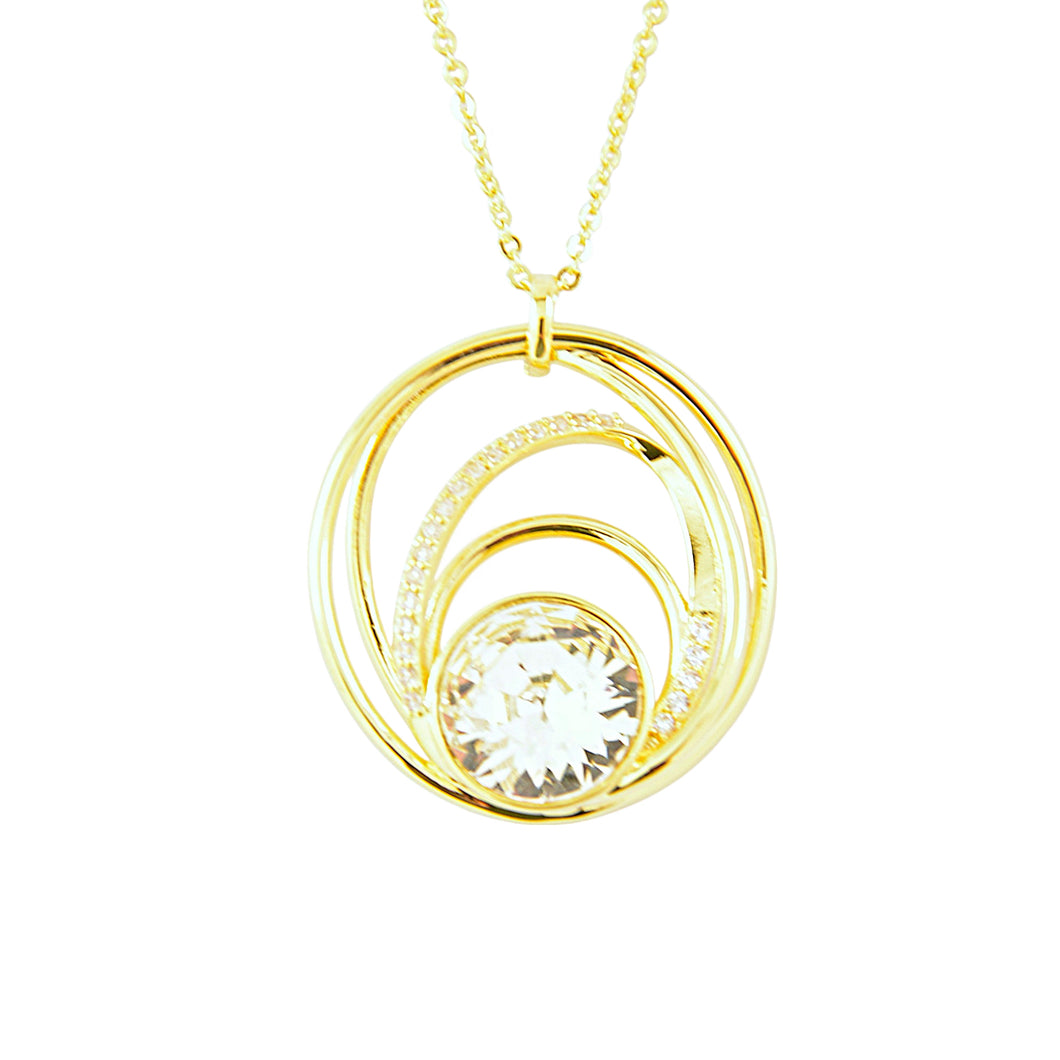 Crystal multi circle Swirl Pendant (VIP24G)