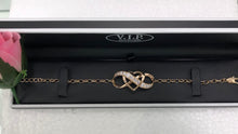 Load image into Gallery viewer, Rose gold Crystal Infinity Heart Bracelet ( VIP 49R)
