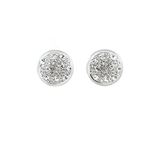 Load image into Gallery viewer, Crystal Pave&#39; Button Stud Earrings (VIP 29)
