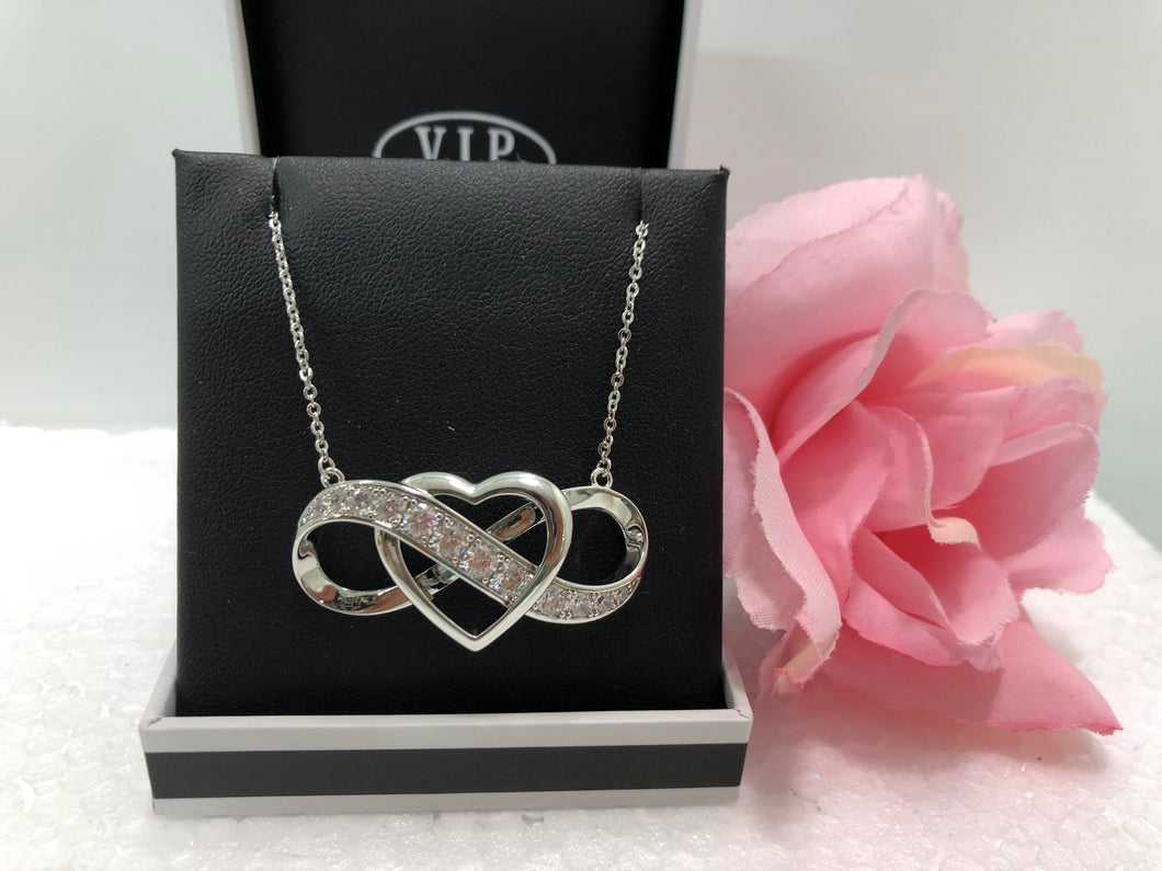 Infinity Crystal Heart  Necklace (VIP 48)